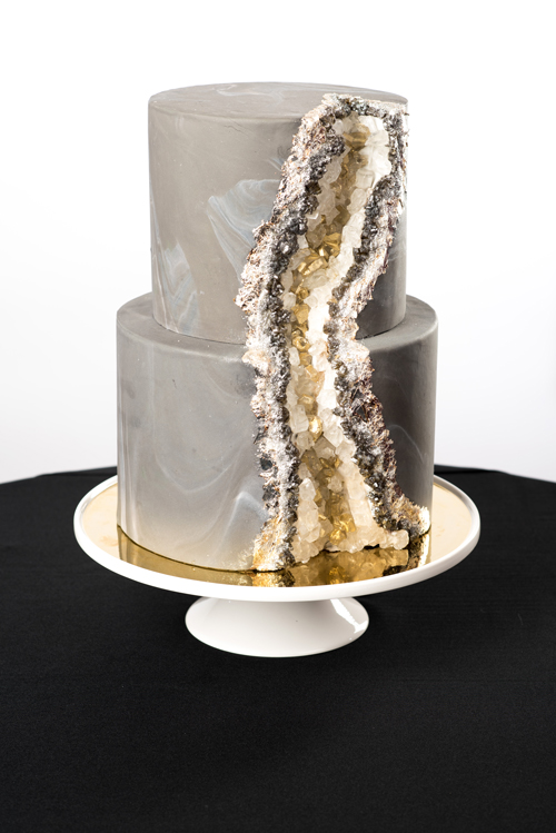 wedding cake, geode, crystals