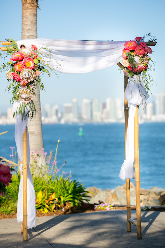 tropical wedding, ocean view