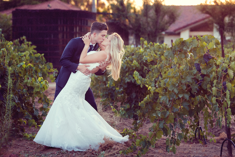real wedding, winery wedding, bride and groom