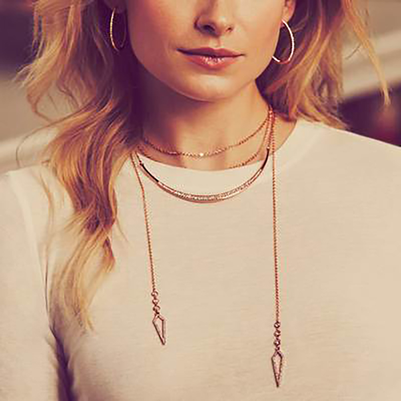 gold, necklace, simple, long necklace