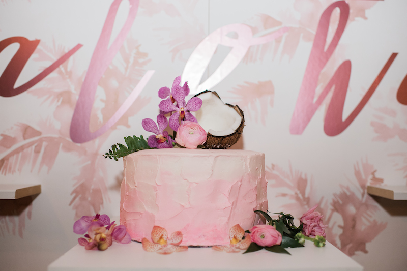 wedding cake, pink cake