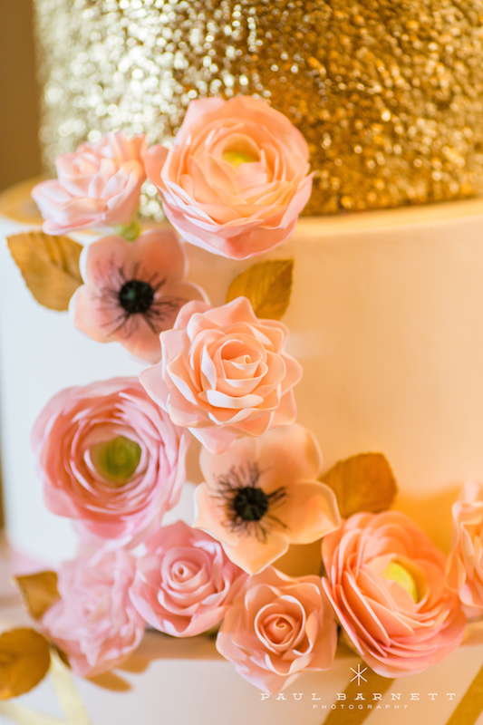 Wedding cake, geometric, gold, glamorous