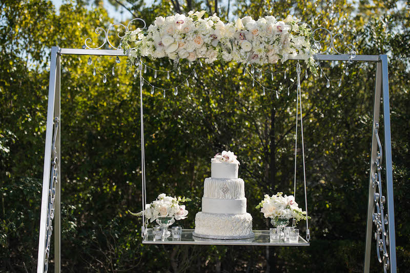 San Diego Weddings, wedding cake, cake swing,