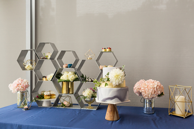 hexagon, metal, grey, cake, gold, structural