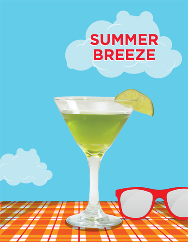 summer breeze, cocktails, martini, vodka