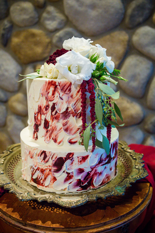 red cake, watercolor cake