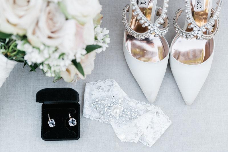 shoes, earrings, bouquet
