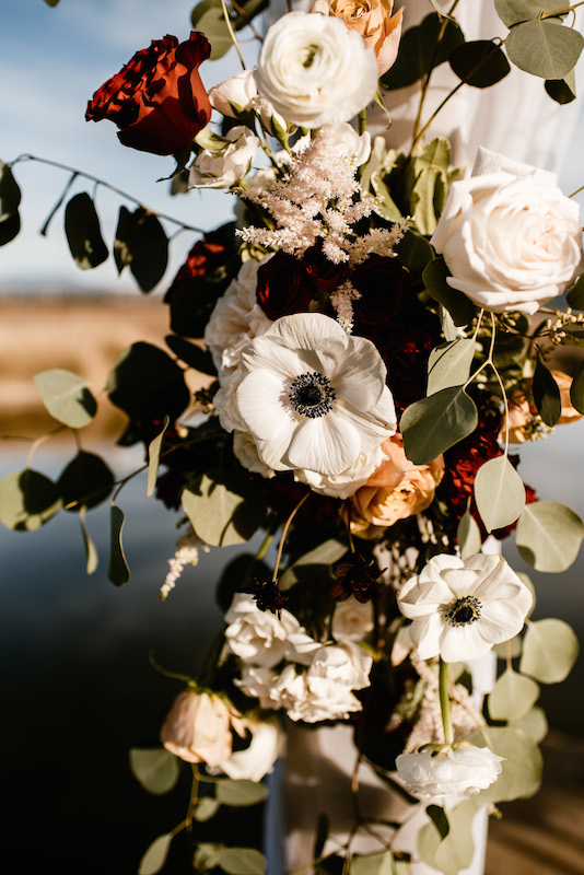 flowers, wedding arch