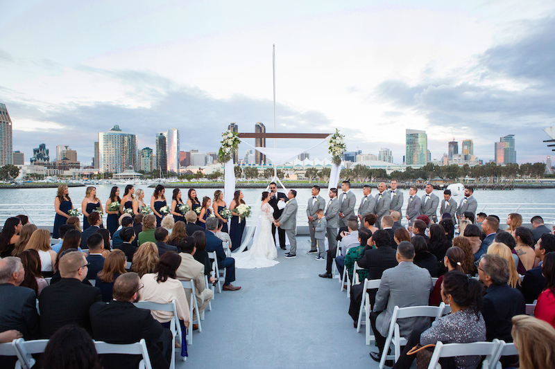 wedding ceremony, san diego skyline