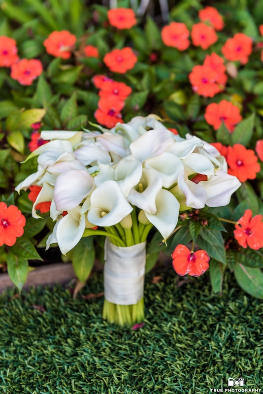 bridal bouquet, white tulips