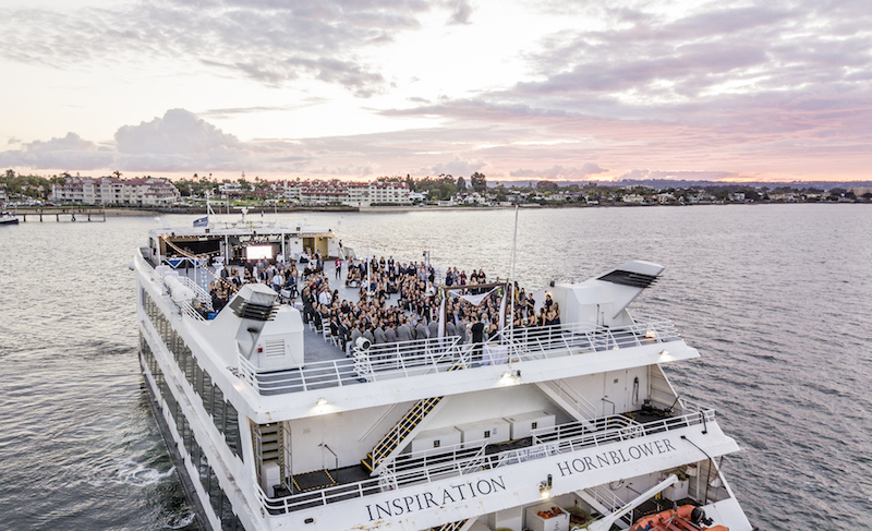 hornblower cruises, yacht, sunset