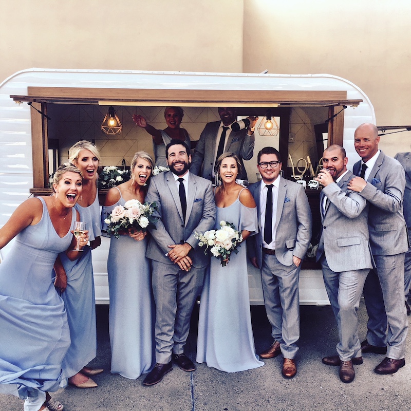 mobile bar with wedding party