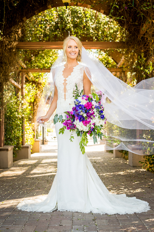 bride, bouquet, wedding dress