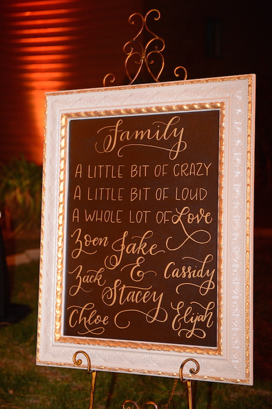 framed wedding sign