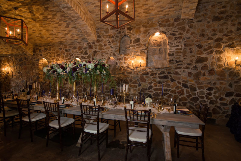 tablescape, wine cave, table design, winery