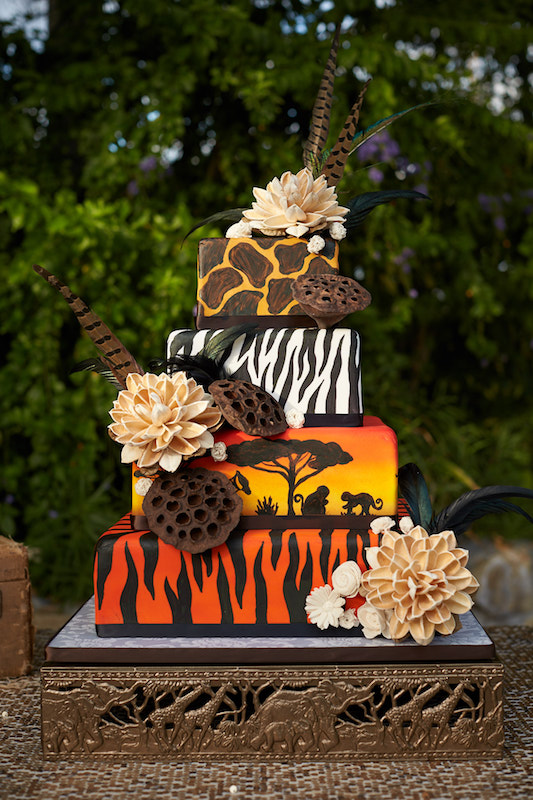 safari cake, wedding cake, 