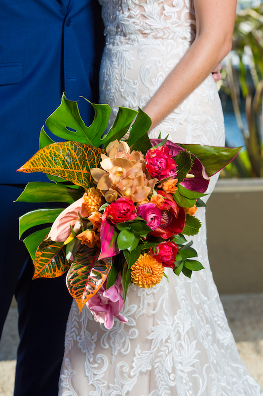 tropical bridal bouquet, 