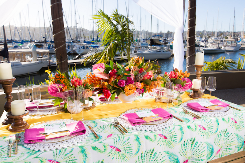 tablescape, table design, tropical table, marina