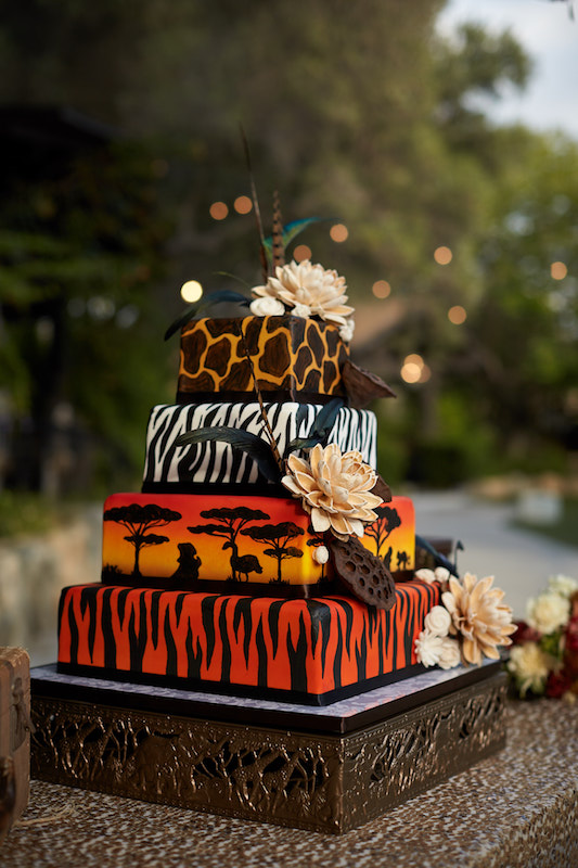 safari cake, wedding cake,