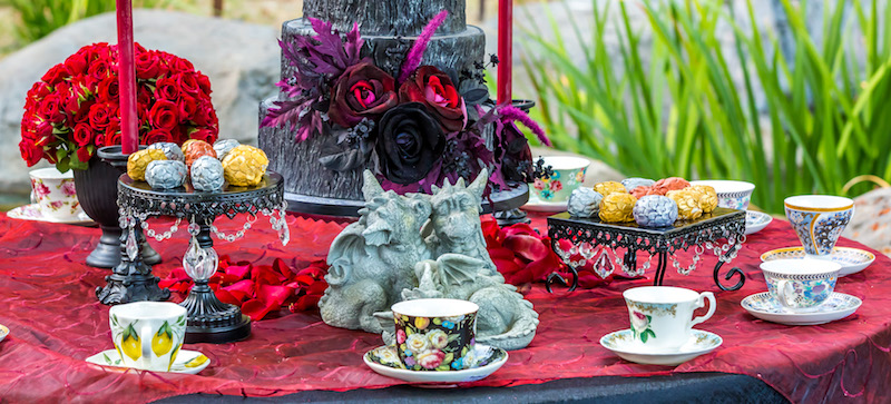 wedding cake, dessert table