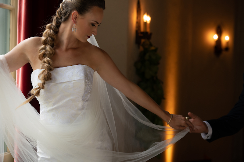 bride, wedding dress, bridal gown, veil