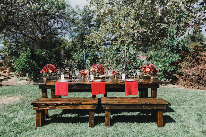 tablescape, table design, table setting, winery wedding, vineyard
