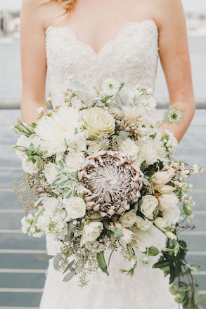 bride, bridal bouquet, flowers