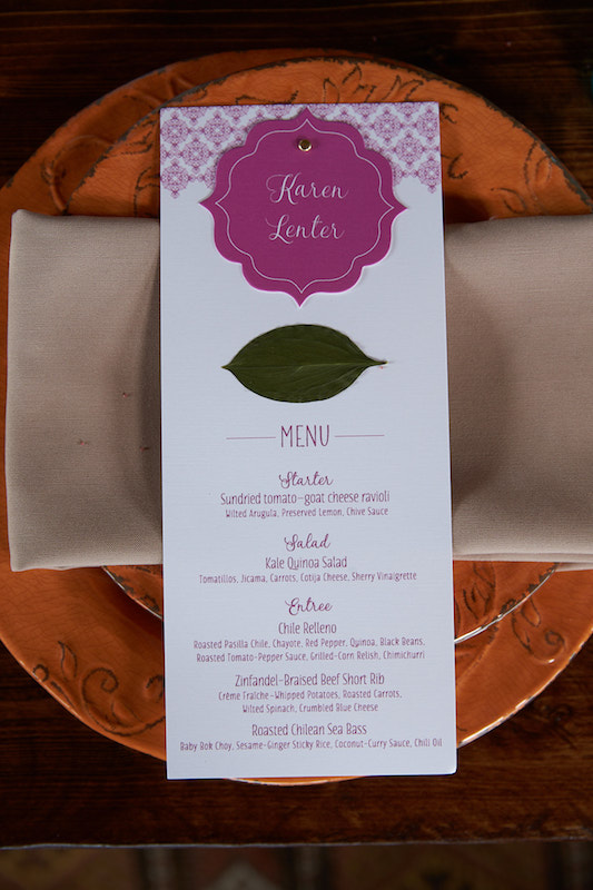 plate, napkin, menu card