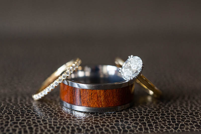 engagement ring, wedding rings