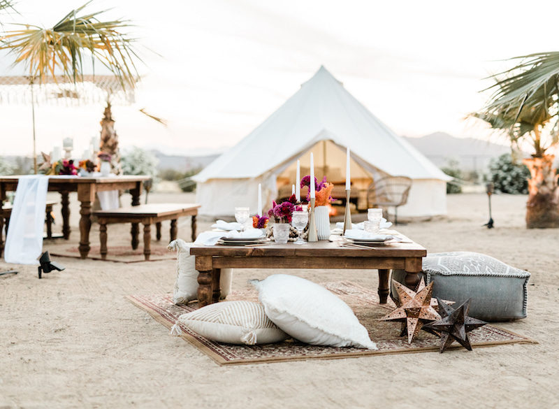 Tablescape, tent, yurt