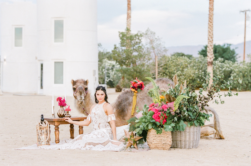 bride, wedding dress, camel
