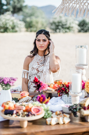 bride, wedding dress, table setting