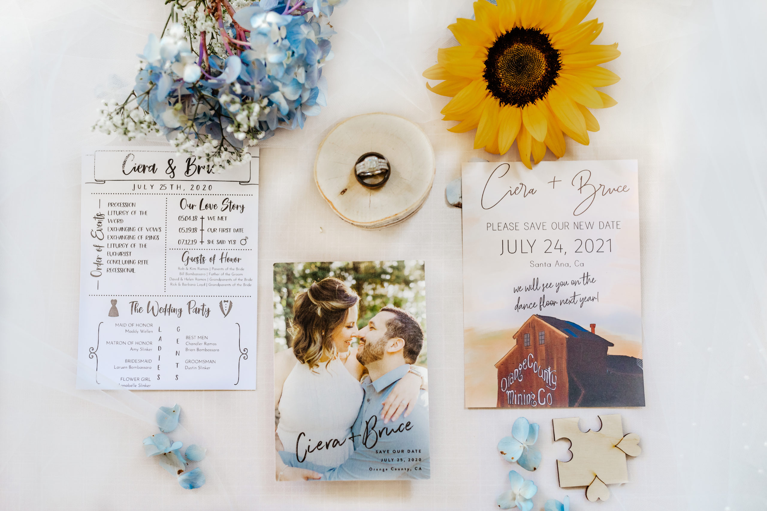 wedding invitation, wedding ring, flowers