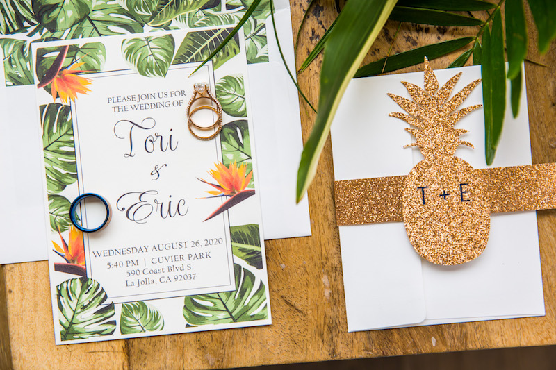 wedding invitation, pineapple