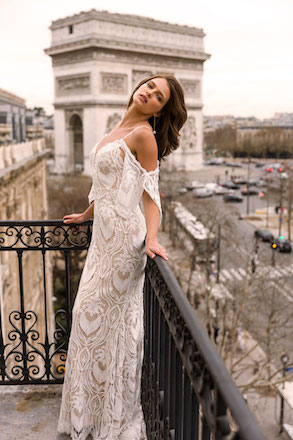 bride in Paris wedding dress