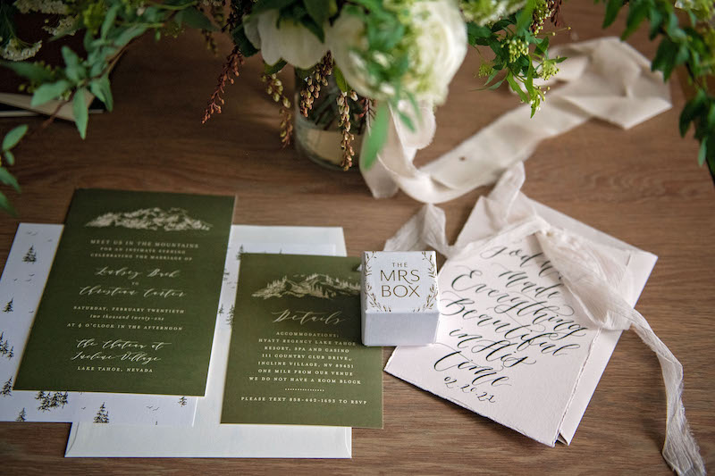 wedding invitation, ring box