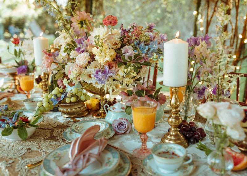 tablescape, table setting, candles